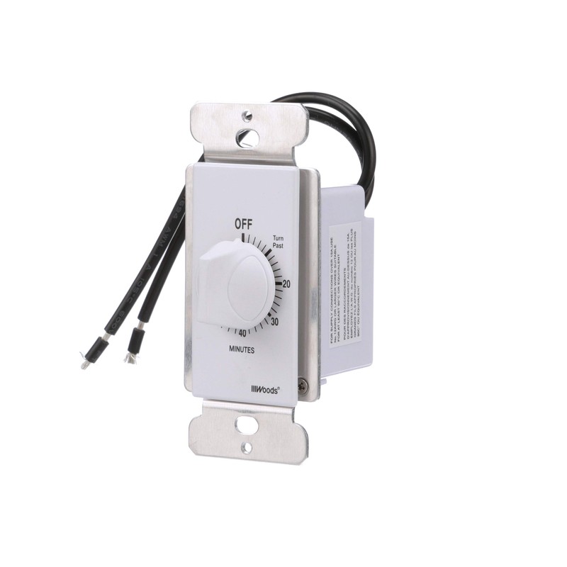 Woods 60 Minute Spring Wound Timer; White, 59717