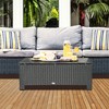 Outsunny Patio Furniture, Wicker Coffee Table, Hand-Woven PE Rattan Side