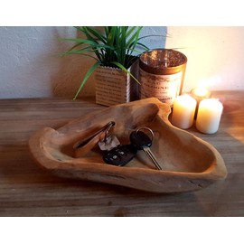LB H&F Teak Bowl Decorative Wooden Bowl Teak Bowl Diameter 18-24 cm Solid