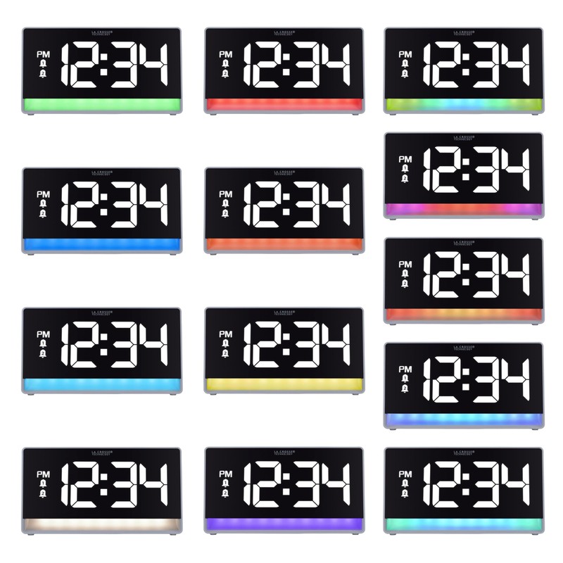 La Crosse Technology 617-149 Digital Alarm Clock with Color Changing
