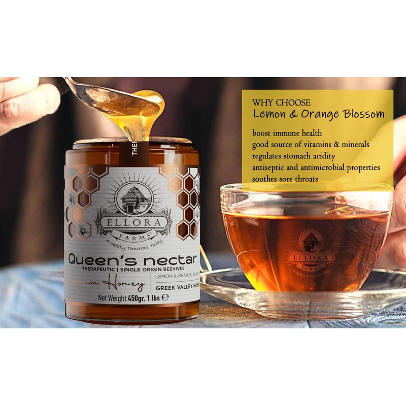 Ellora Farms Greek Honey, Lemon & Orange Blossom Raw Honey