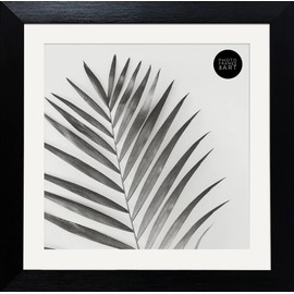 pf+a REAL GLASS 8x8 Photo Frame With Mount For 6x6 Picture - Oxford Black 6x6 Frame With Mount - 8x8 For 6x6 Black Picture Frame