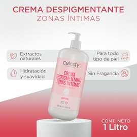 CELESTY | Crema Corporal Despigmentante Zonas Íntimas 1L Celesty | Crema Hidratante con Extractos Naturales | Cuidado Corporal para Todo Tipo de Piel