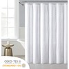 OWENIE White Shower Curtain, 96 Inch Extra Long Farmhouse Shower