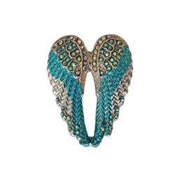 Angel Blue-Teal Wings Lovely Vintage Brooch Pin
