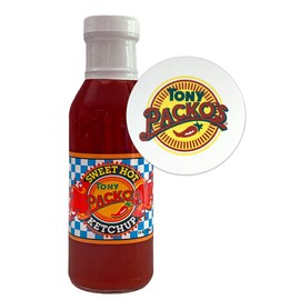 Tony Packo's Sweet Hot Ketchup, 14 oz Glass Jars, Pack of 4 with Jar Opener, Gourmet Tomato Ketchup, Sweet & Spicy Flavor, Authentic Toledo Restaurant Recipe