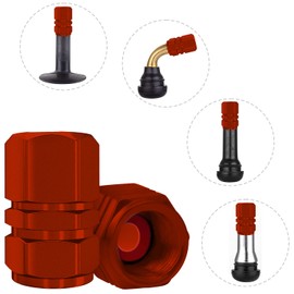 8 Pcs Universal Aluminum Tire Valve Stem Caps with Gasket for Cars, Motorbikes, Bikes, Trucks, SUVs, and Scooters (red)