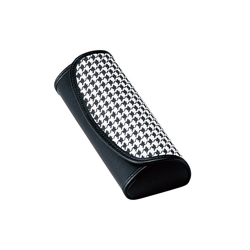 Megan 2925-01 Houndstooth Pattern Cute Glasses Case, Black