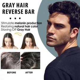 Callmynm Gray Hair Reverse Bar, Black Soap For Hair Darkening, Herbal Mane Gray Reverse Bar for Men & Women, Deep Scalp Cleansing & Strengthening (3Pcs)