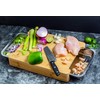Ecozoi Bamboo Cutting Board with Containers, Large Wood Cutting Board