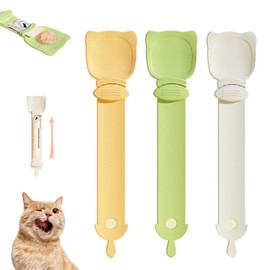 fghuim 3pc Happy Spoon for Cats,Cat Strip Feeder with 3 Colors,Cat Strip Squeeze Spoon,Cat Sliding Dispenser for Wet Food.
