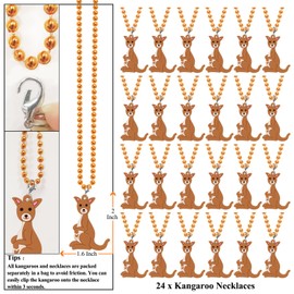 KeeStar 24 Pack Kangaroo Necklace Party Favors for Woodland Animal Themed Baby Shower, Birthday Party Goodie Bag Fillers, School Carnival Rewards, Photography Props, Home Decorations, Classroom Prize