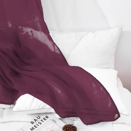 JADE POKE Dark Purple Scarf, Sheer Bed Canopy 216 Inch Long, Decorative Scarf for Girls, Adults, Wedding/Anniversary, WindowValance Curtain 52" Width, Queen Size
