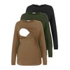 Women's Nursing Tops Long Sleeve Maternity Clothes Breastfeeding Shirts 3