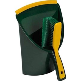 BÜMAG eG Claw Dustpan Set of 2 Plastic Shovel and Claw Hand Brush Green / Yellow
