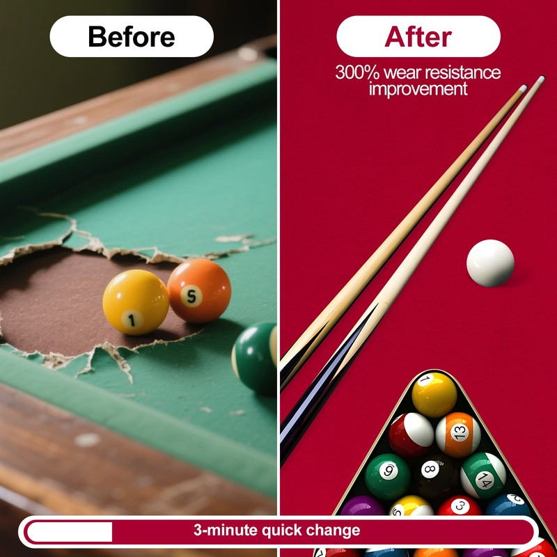 STRONGBERRY Pre-Cut Pool Table Felt Replacement Kit - 8ft Billiard