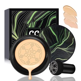 Air Cushion CC Cream Foundation With Powder Puff, Moisture Long-Lasting BB Cream Full Coverage Foundation for All Skin Types,Waterproof Breathable Even Color Smooth Radiant Finish Skin (Natural)