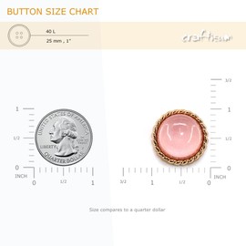 Craftisum 20 pcs Clear Glass Dome Pink Shimmer Layer Sewing Metal Shank Coat Buttons -25mm -1"