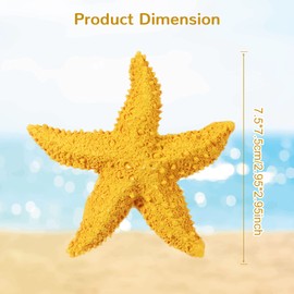 Frienda 4 Pieces Resin Starfish Aquarium Decoration Multi-Colored Aquarium Artificial Starfish Ornament for Fish Tank Home Wedding Table Decor DIY Crafts, 2.95 Inch