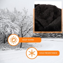Fluffy Balaclava Winter Hat,Wind-Resistant Winter Face Mask,Fleece Ski Mask for Women Men,Warm Face Cover Scarf Neck Warmer (Black)