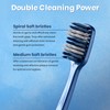 Fregum 8811 Soft Toothbrushes for Adults, Double Cleaning Power, Spiral