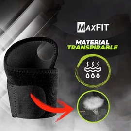MAXFIT Muñequera Premium, Muñequeras Para Todo Tipo De Deportes O Lesiones, Muñequeras Gym, Muñequeras Crossfit, Firmeza En El Ejercicio Y Crossfit, Mod HW008 (Negro, Talla única)