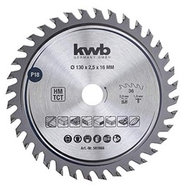 kwb 581868 Joiner's circular saw blade, wood/hardwood, 130 x 16 mm cuts, high number, 36 teeth Z-36, precision saw blade fine, 130 x 16