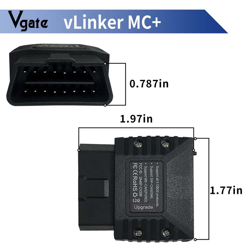 Vgate vLinker MC+ (BT3.0/BLE4.0) OBD2 Scanner Code Reader Diagnostic Scan
