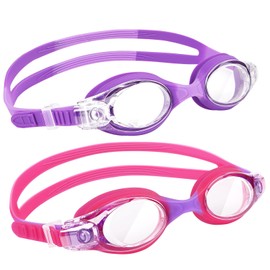 JATEKA Children's Swimming Goggles Pack of 2 Anti-Fog and UV Swimming Goggles for Teenagers, Leak-Proof Unisex Children's Diving Goggles for 4-16 Years
