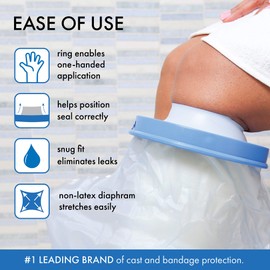 Brownmed Seal-Tight Original Cast Protector, Short/Wide 23in. Length – Latex-Free Waterproof Cast and Wound Cover – Leg Cast and Bandage Cover – Durable and Reusable – Lasts Life of Cast – Made in USA