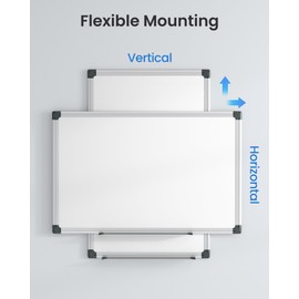 VUSIGN Magnetic White Board Kit for Wall 18" x 12", 1 Dry Eraser & 2 Multicolor Markers & 4 Magnetic Pins, Sliver Reinforced Aluminum Frame for Home, School, Office
