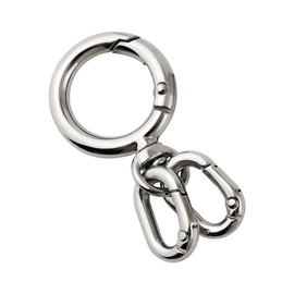 FUSSED Keychain, Carabiner, Stylish, Keychain, Frosted Surface, Lost Prevention, Easy Installation, Detachable Gift, Silver