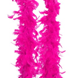 HaiMay 2 Pack Turkey Feather Boa for Craft Clothes Accessories Latin Wedding Dress Home Party Costumes Decoration, 4.4 Yards 40G Rose Feather Boas