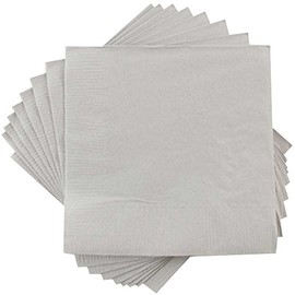 JAM PAPER Medium Lunch Napkins - 6 1/2 x 6 1/2 - Silver - 50/Pack