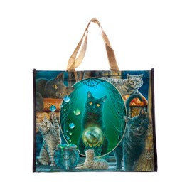 Puckator Lisa Parker Magic Cat Montage Reusable Shopping Bag - Shoulder Bags - Handbags for Women - Canvas Tote Bags for Women - Hand Bag - Large Ladies Bags - Aesthetic Stuff - Big Foldaway Bag