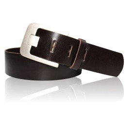 FRONHOFER wide Belt 1.9' belt (5 cm) genuine full grain buffalo leather Belt , Size:waist size 47.5 IN XXL EU 120 cm;Color:Dark brown