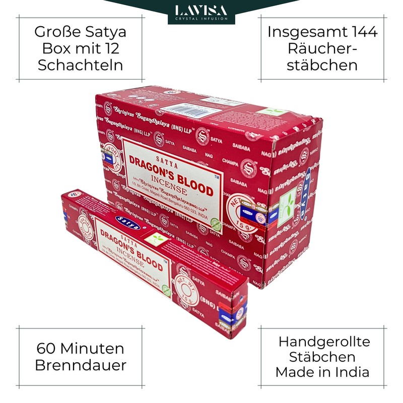 Satya Incense Sticks x Lavisa Meditation, Aromatherapy, Incense (Dragonblood)