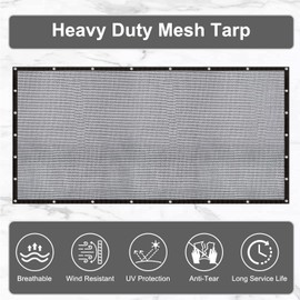 LOVE STORY 10x12FT Shade Cloth Knitted Mesh Tarp with Grommets Screen Mesh Netting for Patio Porch Balcony Greenhouse Dump Truck
