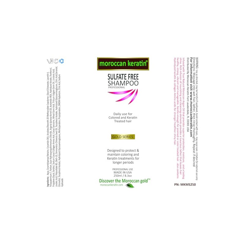 Moroccan Keratin Sulfate Free Shampoo & Conditioner Set Infused with