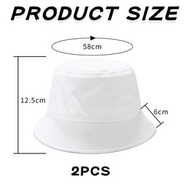 EHDWXVZM Pack of 2 White Fishing Hats, Flat Pool Hats, Simple Plain Fishing Hats, Double-Sided Sun Hats, Foldable Beach Hats, Summer Sun Protection Hats Outdoor, White