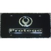 Mazda Logo and Protege Name on Black License Plate