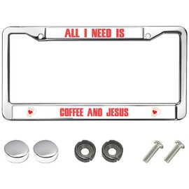 All I Need is Coffee and Jesus Easy Installation License Plate Frame God Bible Scripture License Plate Frame Christ is Risen License Plate Frame for Father’s Day