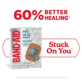 Band-Aid Brand Pro Heal Adhesive Bandages + Hydrocolloid Gel Pads, Extra Large Clinically Tested Waterproof Bandages for Better Healing of Minor Wounds, Sterile First Aid Bandages, Twin Pack, 2 x 5 ct