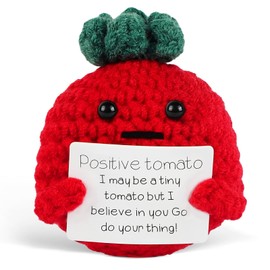 CNDNO Emotional Support Crochet Tomato, Soft Emotional Support Crochet Ornament, Positive Crochet Best Gift for Family and Friends