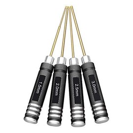 HRB 4pcs 1.5mm 2.0mm 2.5mm 3.0mm Hex Screw Driver Set Titanium Hexagon Screwdriver Wrench Tool Kit for Multi-Axis FPV Racing Drone RC Quadcopter Helicopter Car Models
