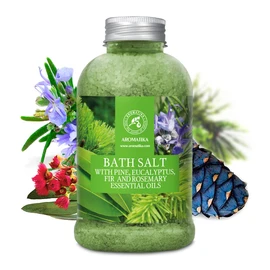 Sea Salt Bath 600 g with Pine - Eucalyptus - Fir & Rosemary Essential Oils - Bath Salts - Body Care - Good Sleep - Beauty - Bathing - Wellness - Relax - Aromatherapy - Spa