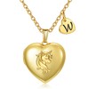 YOUFENG Heart Letter Unicorn Locket Necklace Initial Locket that Holds