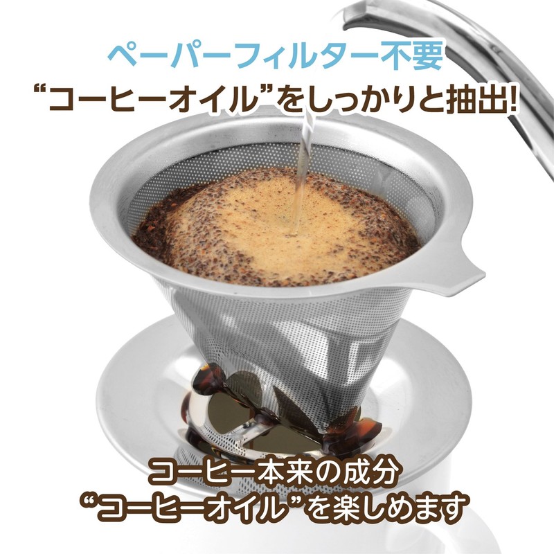 Strix Design Coffee Dripper, Stainless Steel 1-2 Cup Paper Filter,