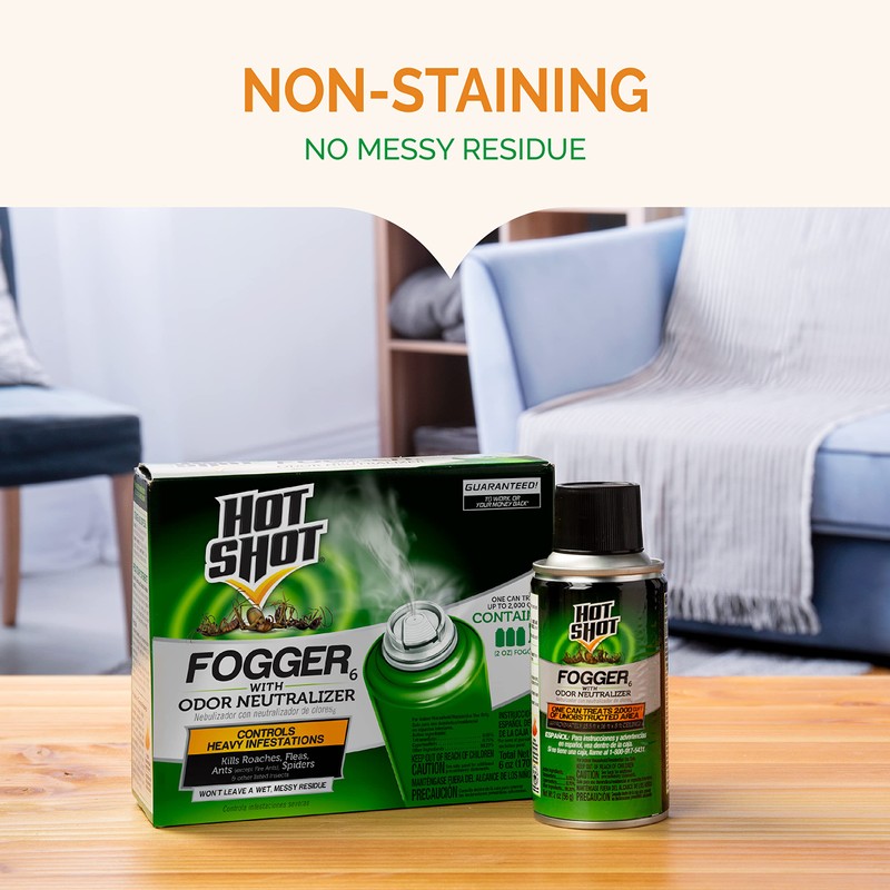 Hot Shot Fogger With Odor Neutralizer 6 Count-2 Ounce Cans