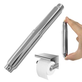 Moicstiy Stainless Steel Toilet Paper Holder Replacement Rod, Spring Loaded Toilet Paper Holder